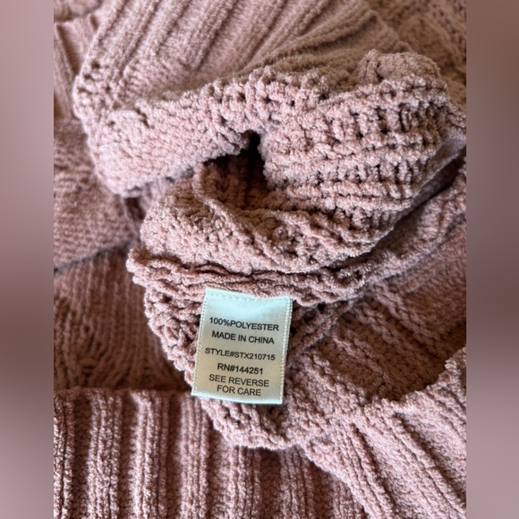 Sincerely Jules Sweater Rose/Mauve Long Sleeve Pullover Cropped V Neck Medium - Picture 4 of 9